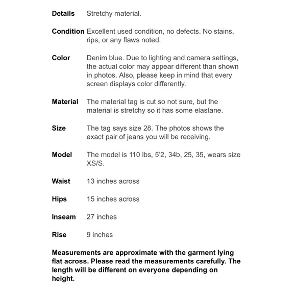 LEVI STRAUSS Blue Jean Denim Slimming Skinny Pants Jeans Size 28 - Picture 8 of 8